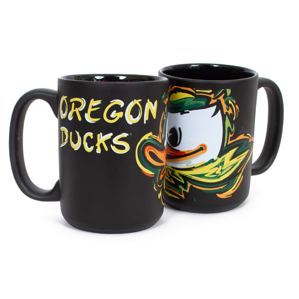 Fighting Duck, Neil, Black, Traditional Mugs, Ceramic, Home & Auto, Justin Patten, 15 ounce, 993984